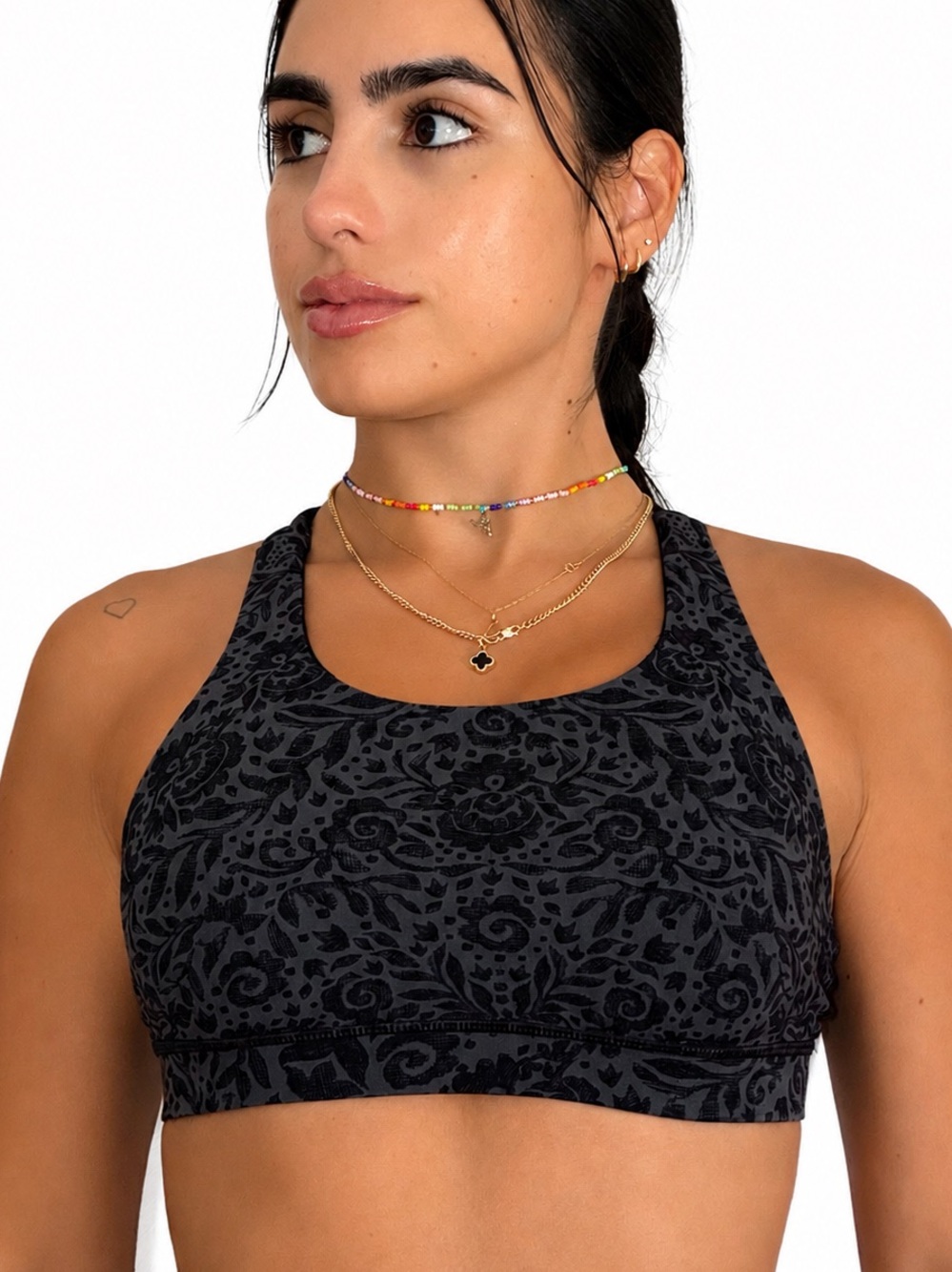 lululemon Floral Strappy Back Sports Bra Size 4